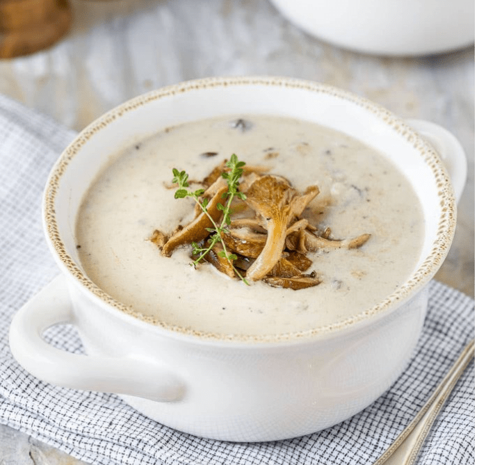 Homemade cream of mushroom soup